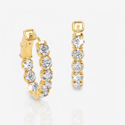 Oval-Shaped Lab Diamond Eternity Hoop Earrings, 1.0 Inch