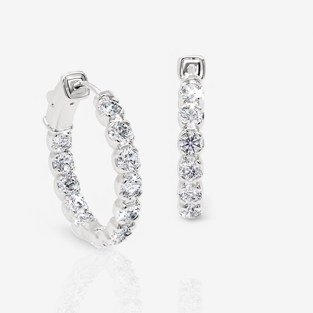 Inside Out Lab-Grown Diamond Round Hoop Earrings, 0.75 Inch