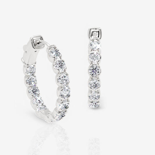 Inside Out Lab-Grown Diamond Round Hoop Earrings, 0.75 Inch