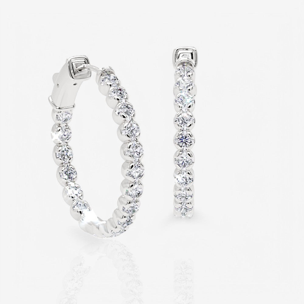 Inside Out Lab-Grown Diamond Round Hoop Earrings, 1.00 Inch