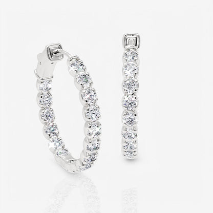 Inside Out Lab-Grown Diamond Round Hoop Earrings, 1.00 Inch