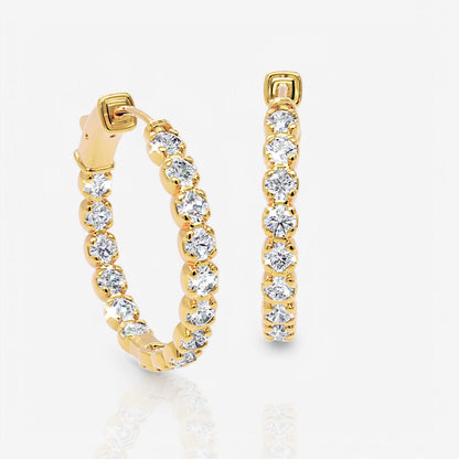 Inside Out Lab-Grown Diamond Round Hoop Earrings, 1.00 Inch
