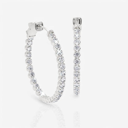 Inside Out Lab-Grown Diamond Round Hoop Earrings, 1.25 Inch