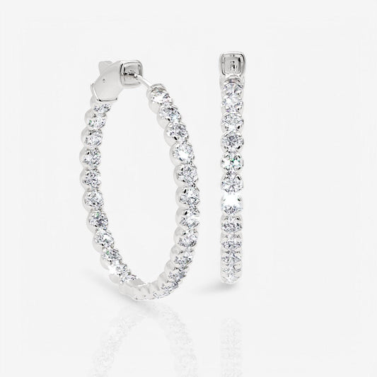 Inside Out Lab-Grown Diamond Round Hoop Earrings, 1.25 Inch