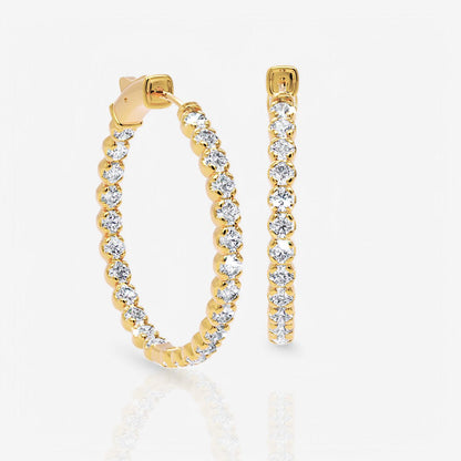 Inside Out Lab-Grown Diamond Round Hoop Earrings, 1.25 Inch