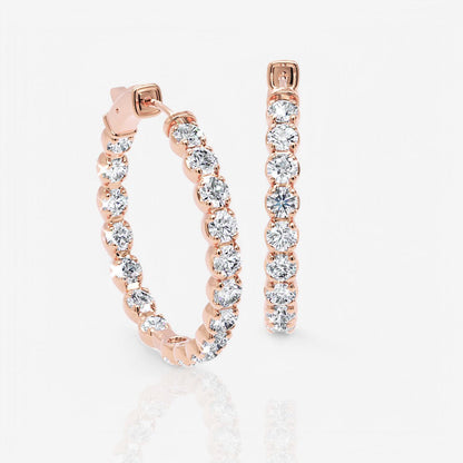 Inside Out Lab-Grown Diamond Round Hoop Earrings, 1.25 Inch
