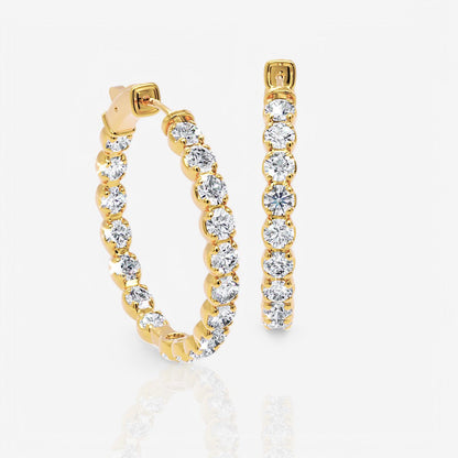 Inside Out Lab-Grown Diamond Round Hoop Earrings, 1.25 Inch