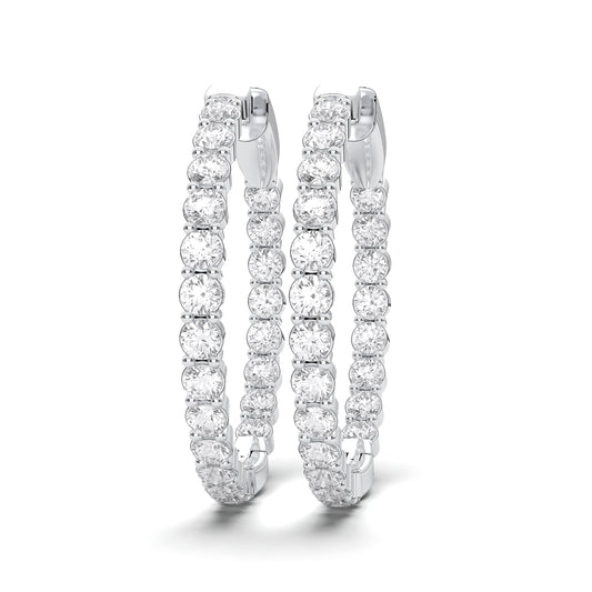 Lab-Grown Round Diamond Inside Out Hoop Earrings in 14kt White Gold (20mm)