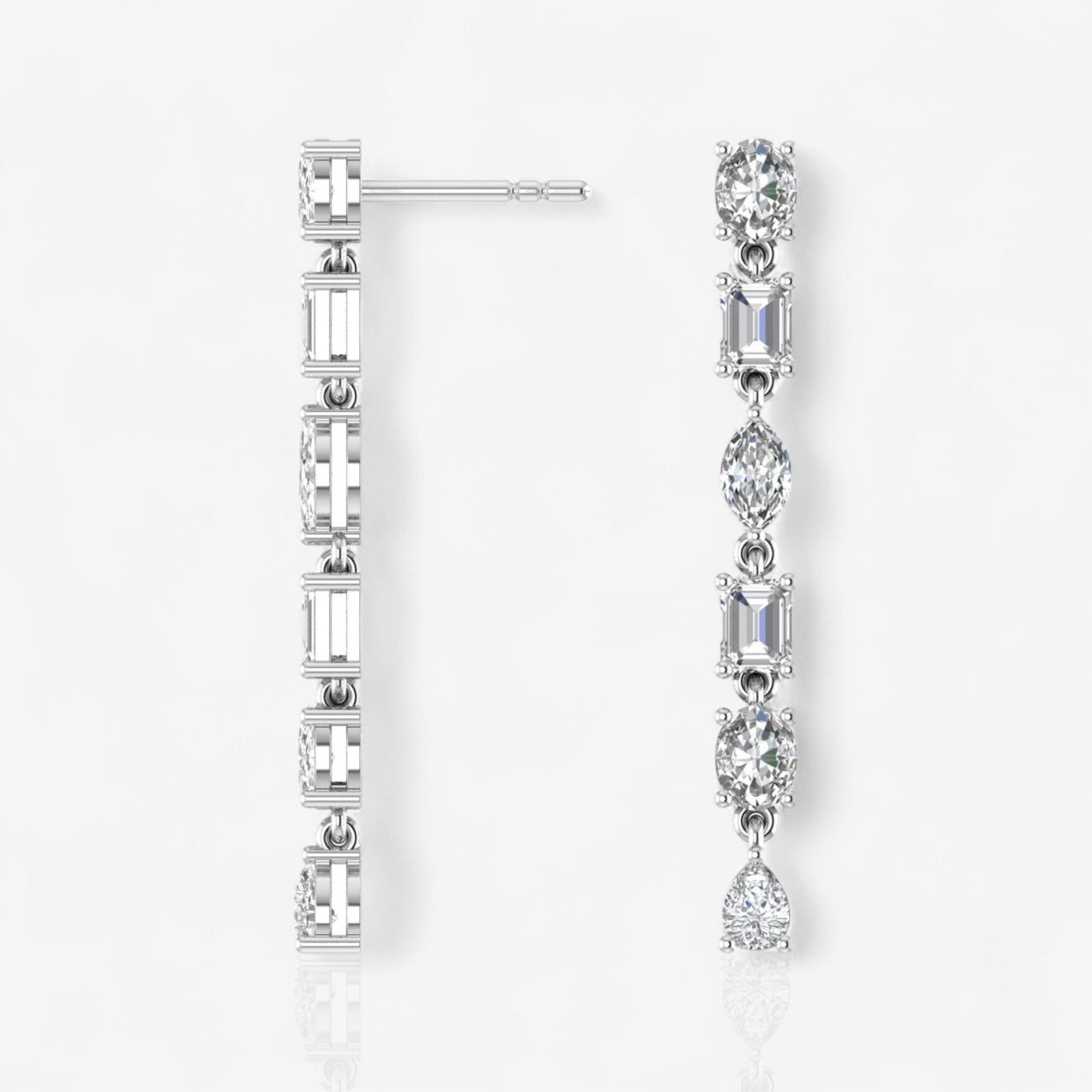 Mixed Shape Lab Grown Diamond Drop Earring