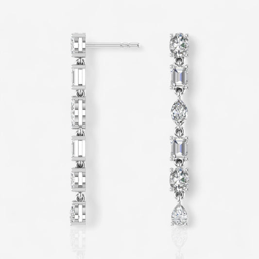 Mixed Shape Lab Grown Diamond Drop Earring