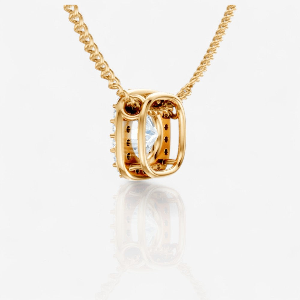 18kt yellow gold/round/cushion/side
