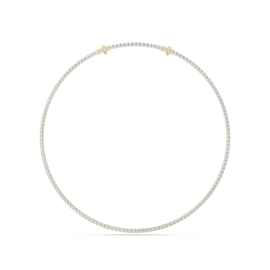 IGI Certified 15.00 CTW FVS Four-Prong Lab Grown Diamond Tennis Necklace in 14kt Yellow Gold