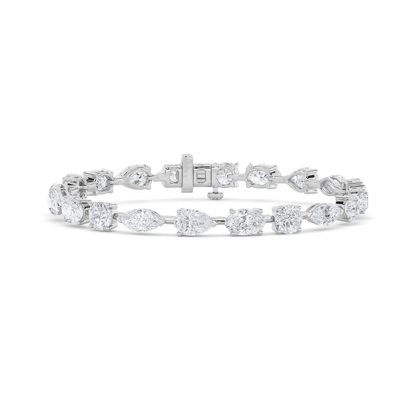 IGI Certified 8.00 CTW FVS Multi Shape Lab Grown Diamond Tennis Bracelet in 14kt White Gold