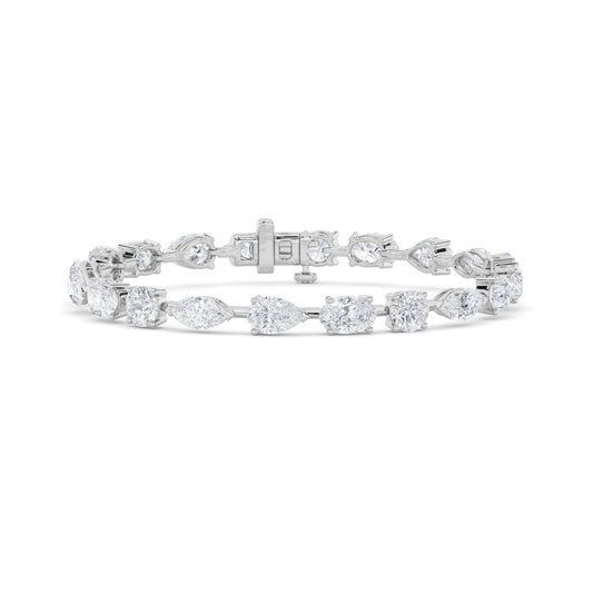 IGI Certified 8.00 CTW FVS Multi Shape Lab Grown Diamond Tennis Bracelet in 14kt White Gold