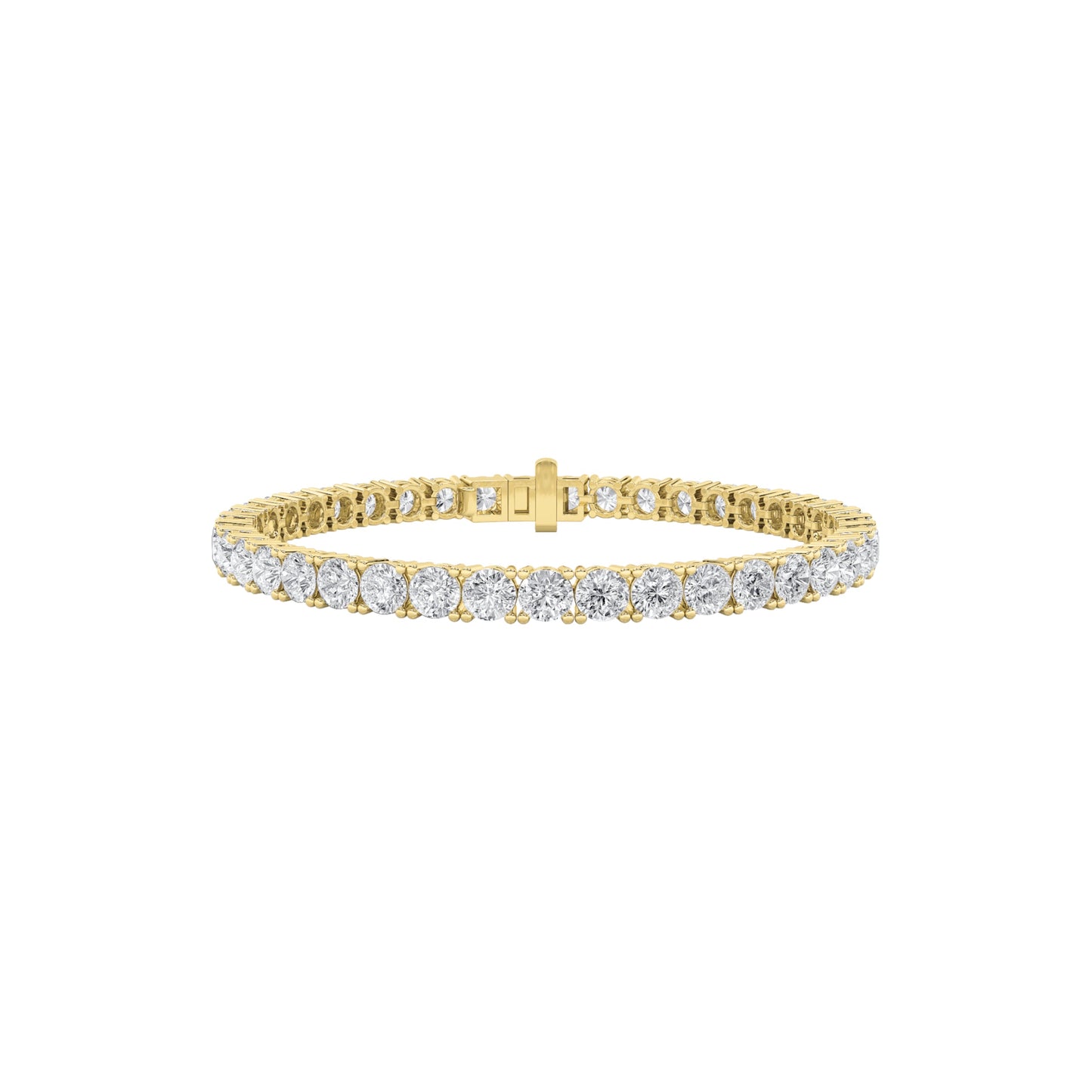 IGI Certified 8.00 CTW FVS Round Shaped Lab Grown Diamond Tennis Bracelet in 14kt Yellow Gold