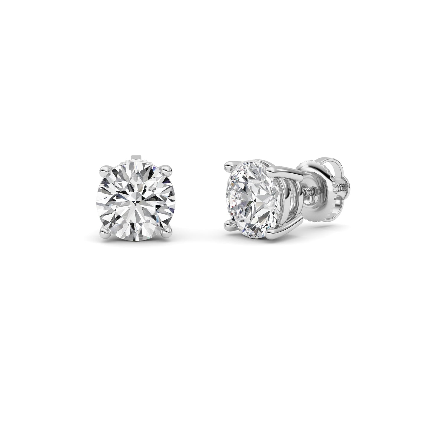 14kt white gold/3.00/screw-back/top