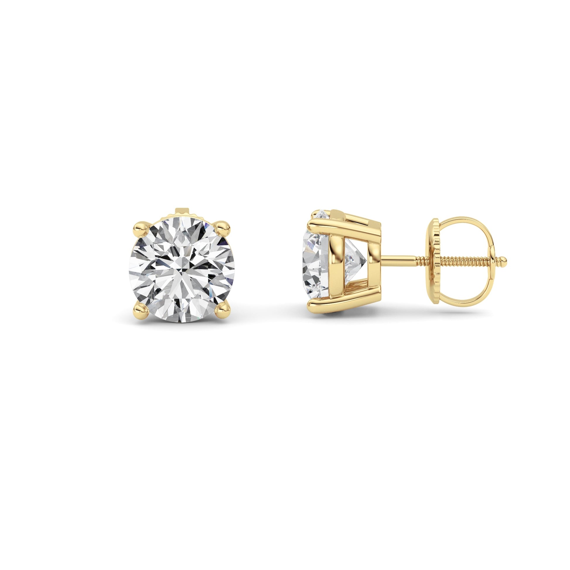 14kt yellow gold/4.00/screw-back/front