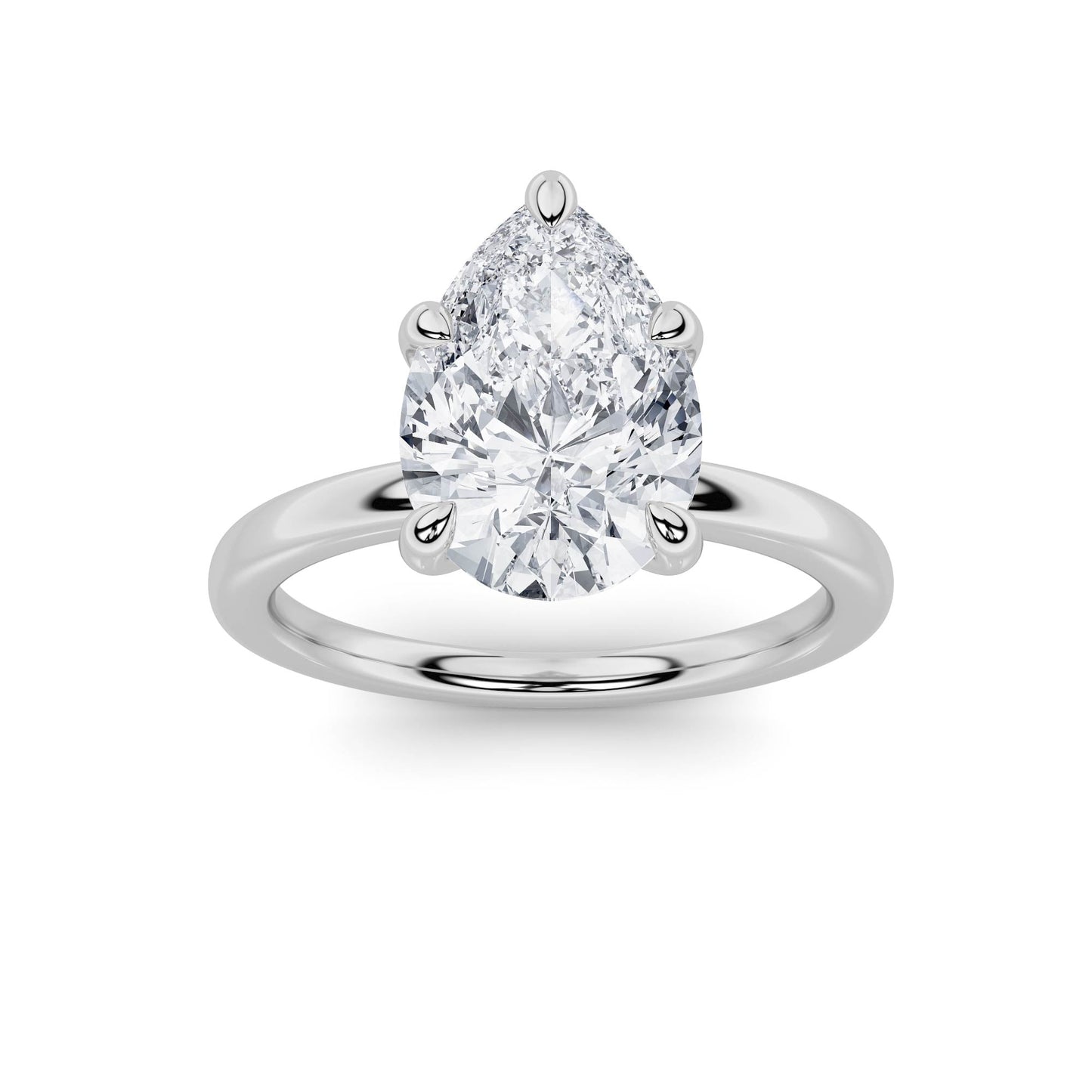 IGI Certified 3.00 CTW FVS Pear Shaped Lab-Grown Diamond Solitaire Ring in 14K White Gold