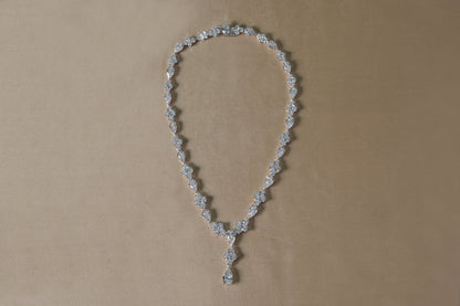 52.43 CTTW Intricate Pear and Round Lab Diamond Drop Necklace in 18kt White Gold