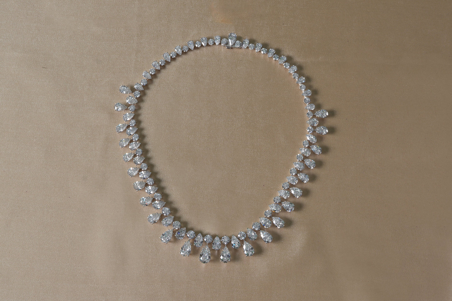 89.06 CTTW Teardrop Lab Diamond Necklace in 18kt White Gold