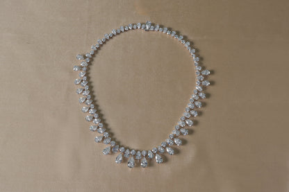 89.06 CTTW Teardrop Lab Diamond Necklace in 18kt White Gold