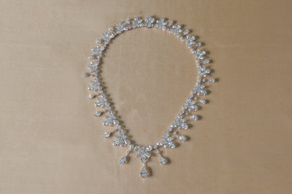 85.85 CTTW Couture Lab Diamond Mixed Shape Statement Necklace in 18kt White Gold