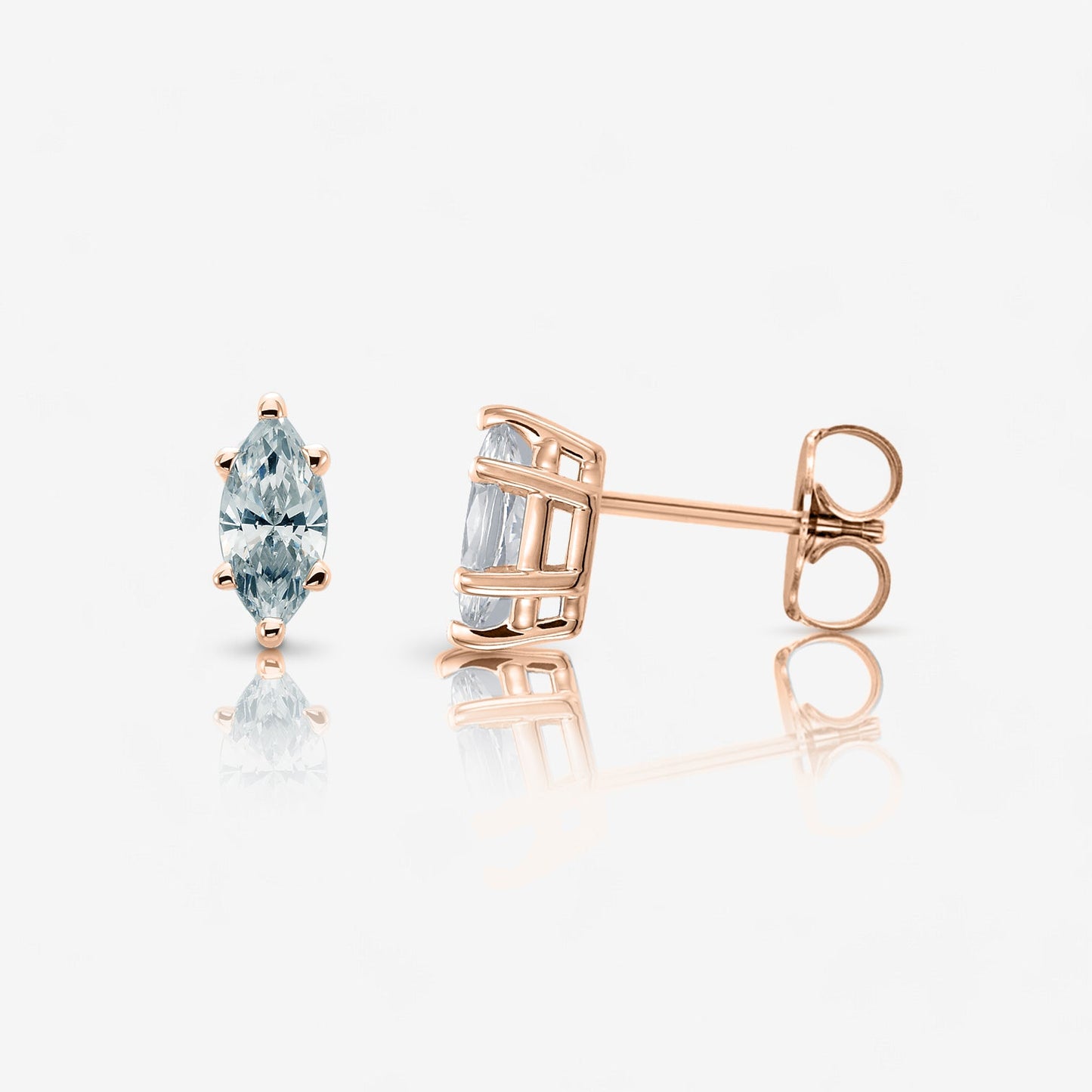 18kt rose gold/0.50/1.00/1.50/2.00/push-back/screw-back/jumbo-back/side