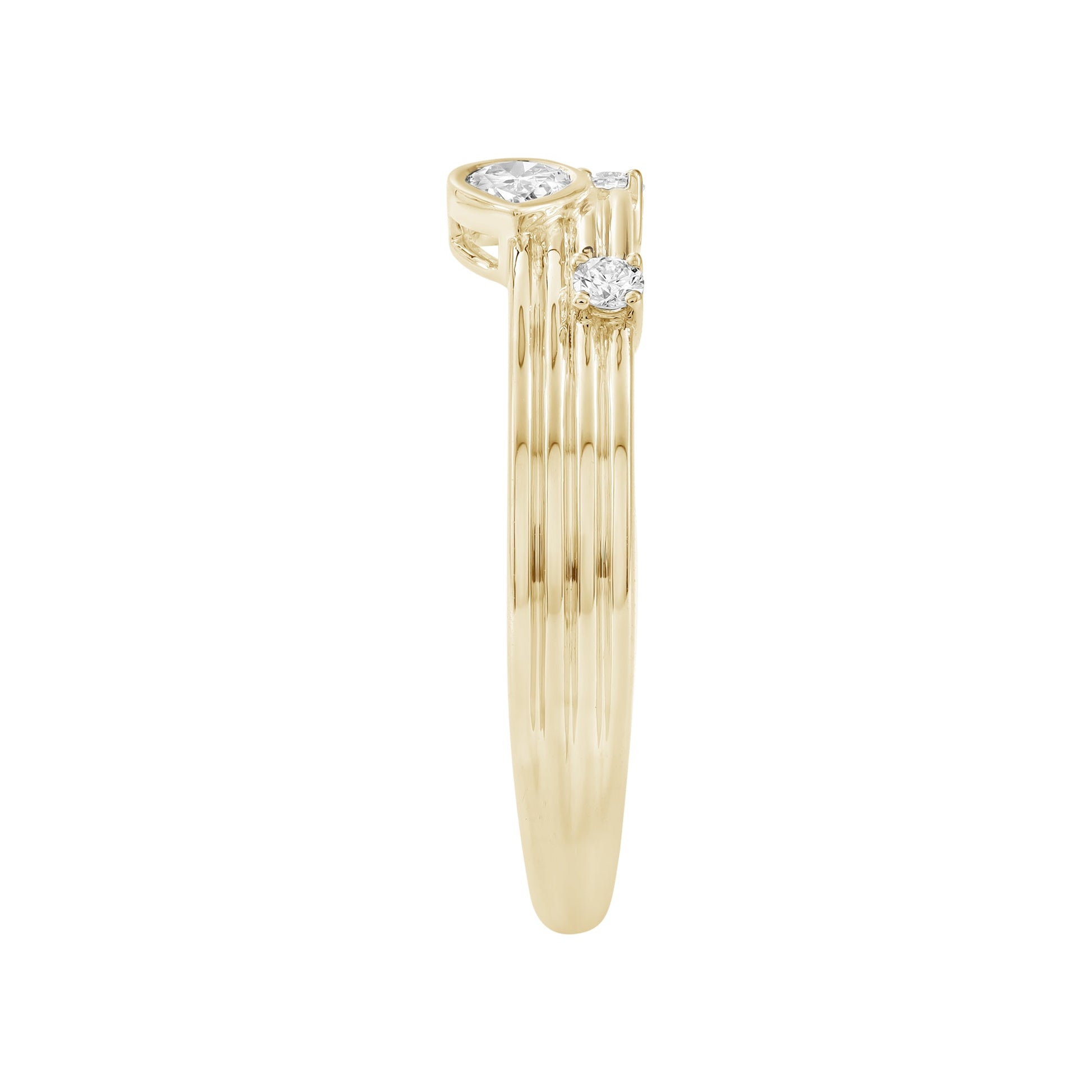 14kt yellow gold/7/side