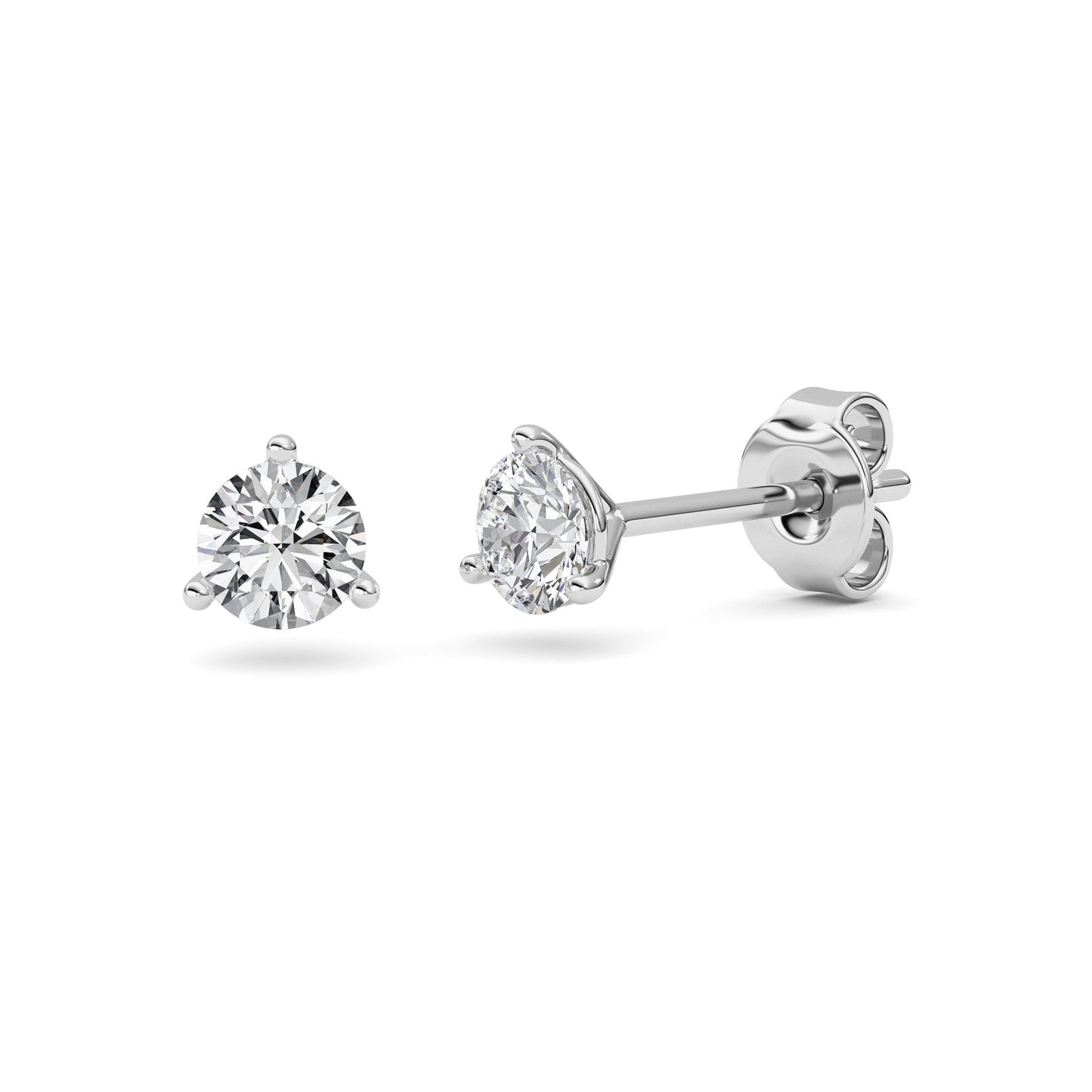 14kt white gold/0.75/push-back/side