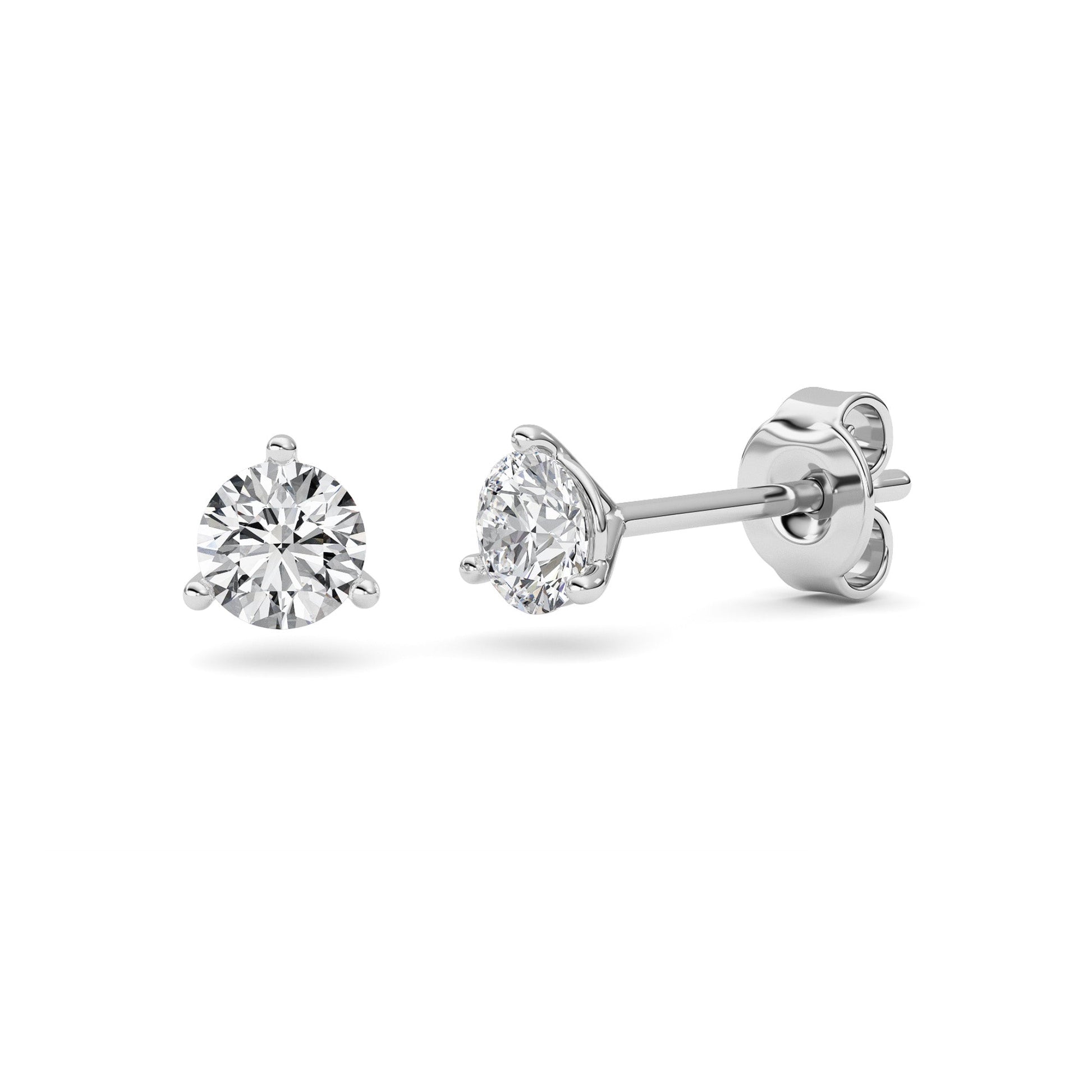14kt white gold/0.75/push-back/side