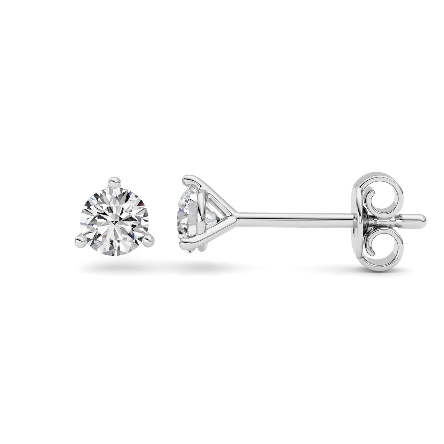 14kt white gold/1.00/push-back/side