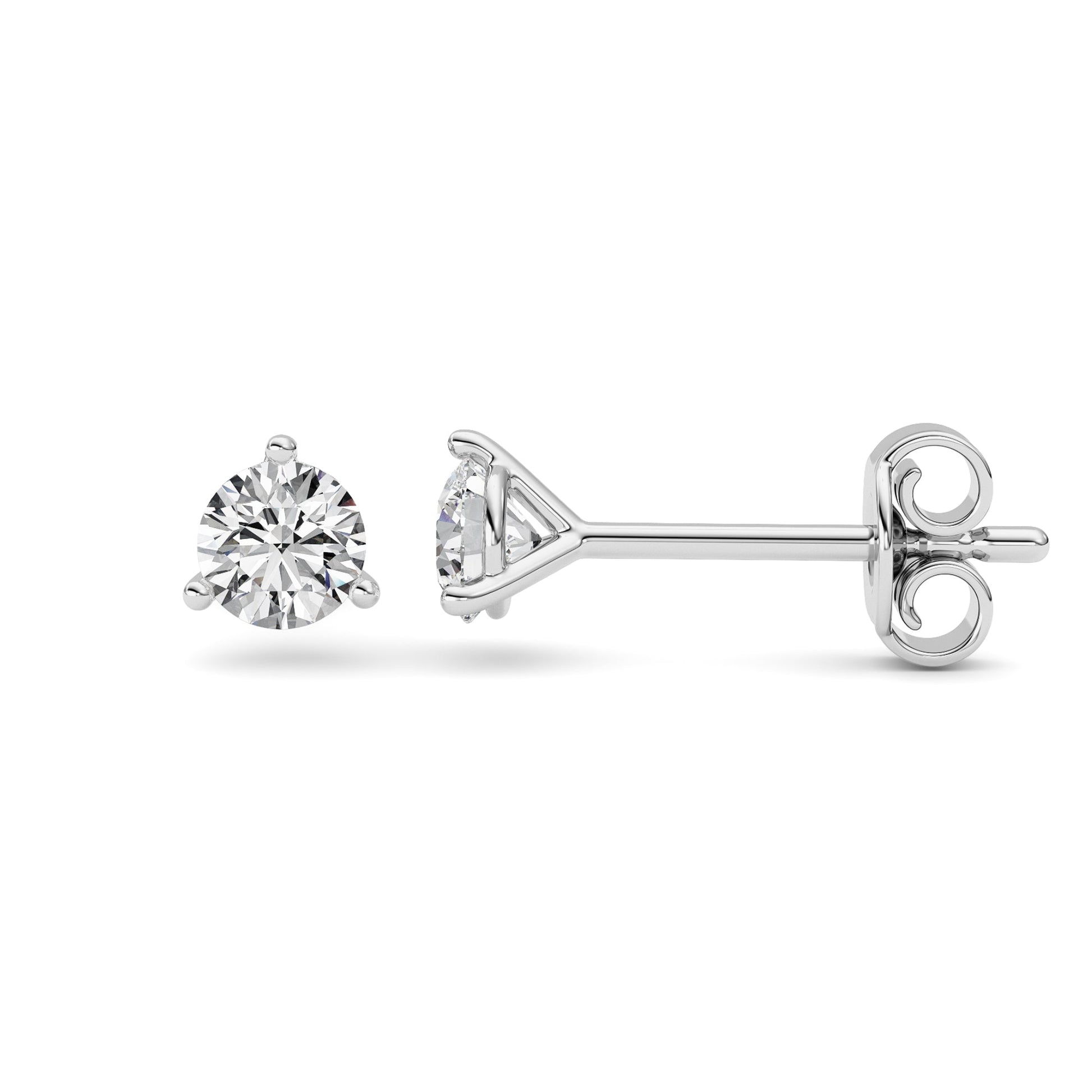 14kt white gold/1.00/push-back/side