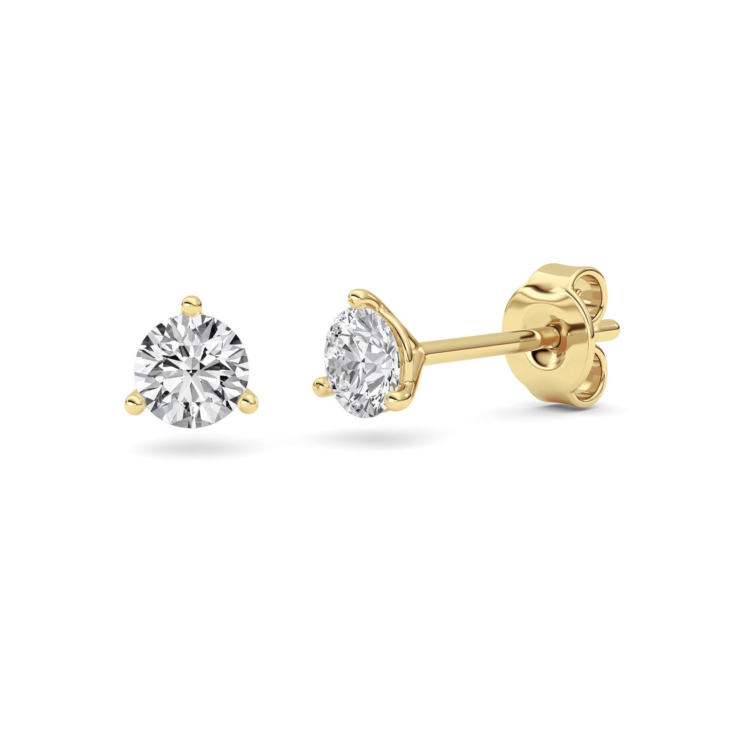 14kt yellow gold/1.00//push-back/side