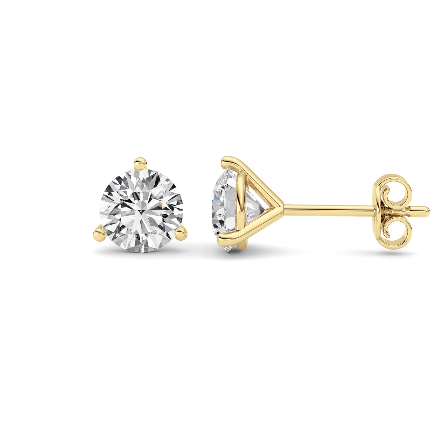 14kt yellow gold/2.00/push-back/side