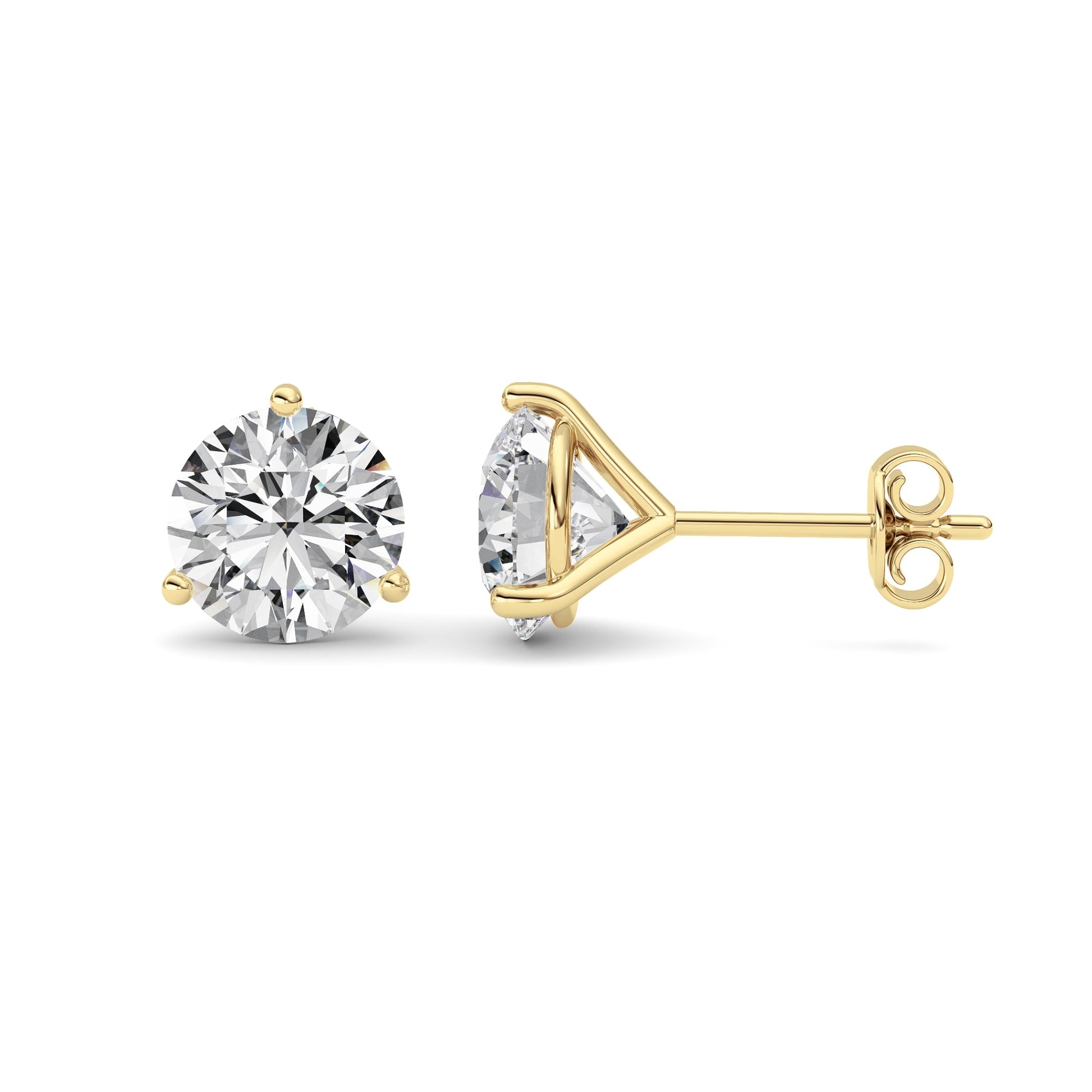 14kt yellow gold/3.00/push-back/side