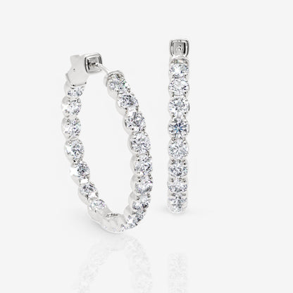 Inside Out Lab-Grown Diamond Round Hoop Earrings, 1.25 Inch