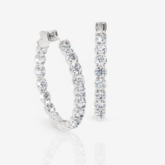 Inside Out Lab-Grown Diamond Round Hoop Earrings, 1.25 Inch