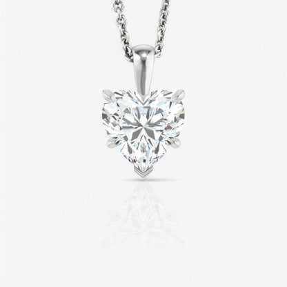 Heart-Shaped Solitaire Lab-Grown Diamond Pendant