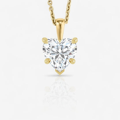 Heart-Shaped Solitaire Lab-Grown Diamond Pendant