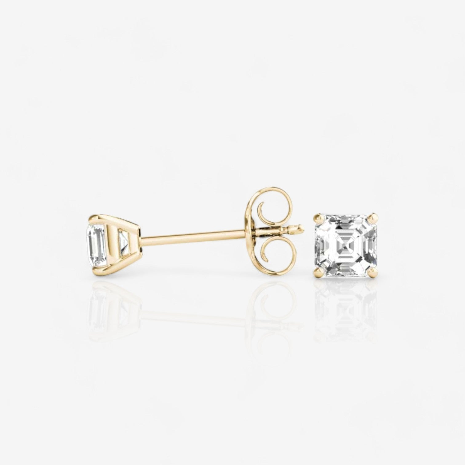 18kt yellow gold/0.60/0.80/1.00/push-back/screw-back/side