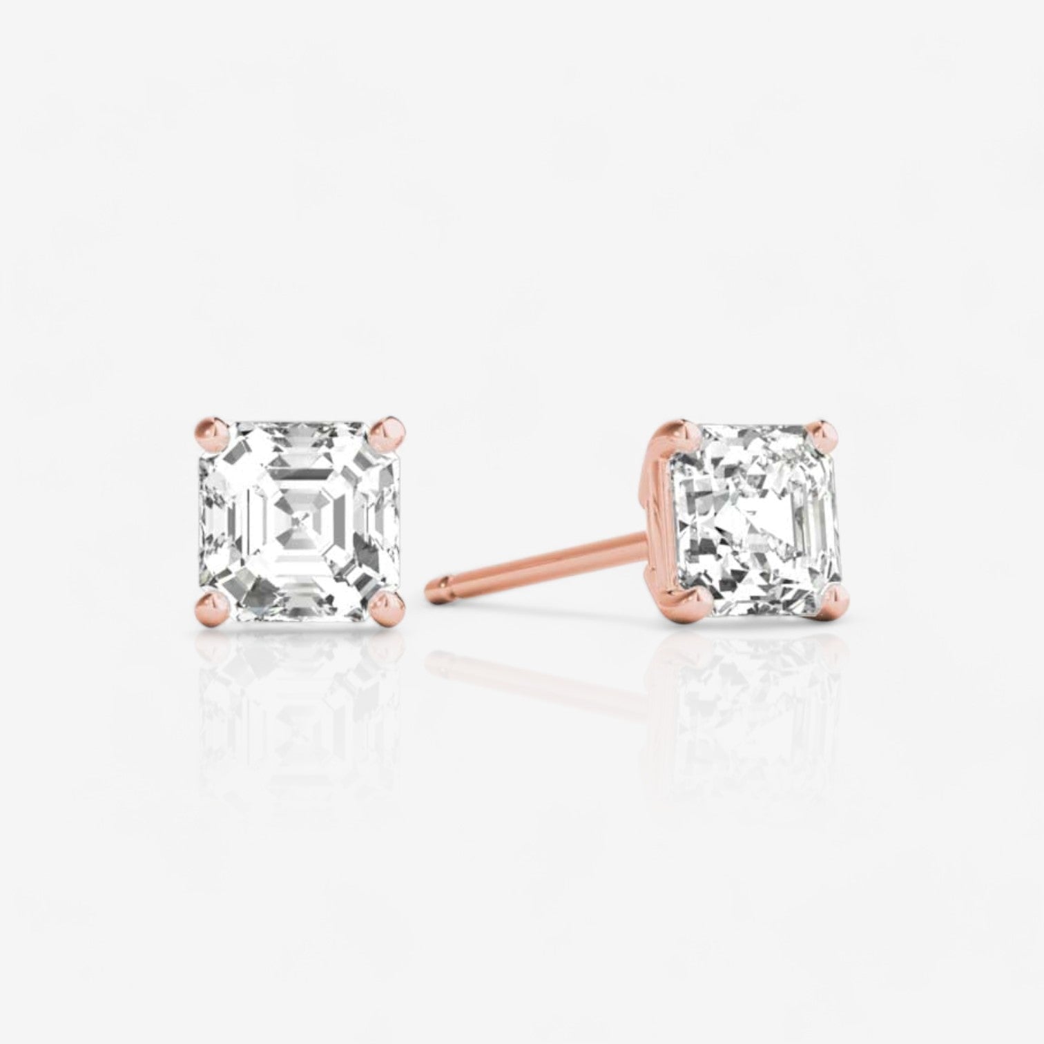 18kt rose gold/0.60/0.80/1.00/push-back/screw-back/top