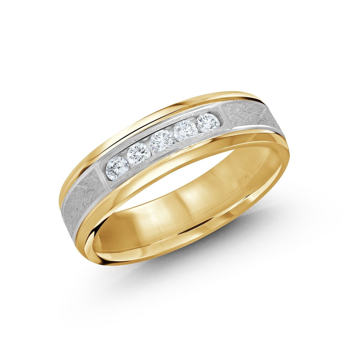 Men's 6mm 0.25 CTW Two-tone Lab-Grown Diamond Wedding Ring